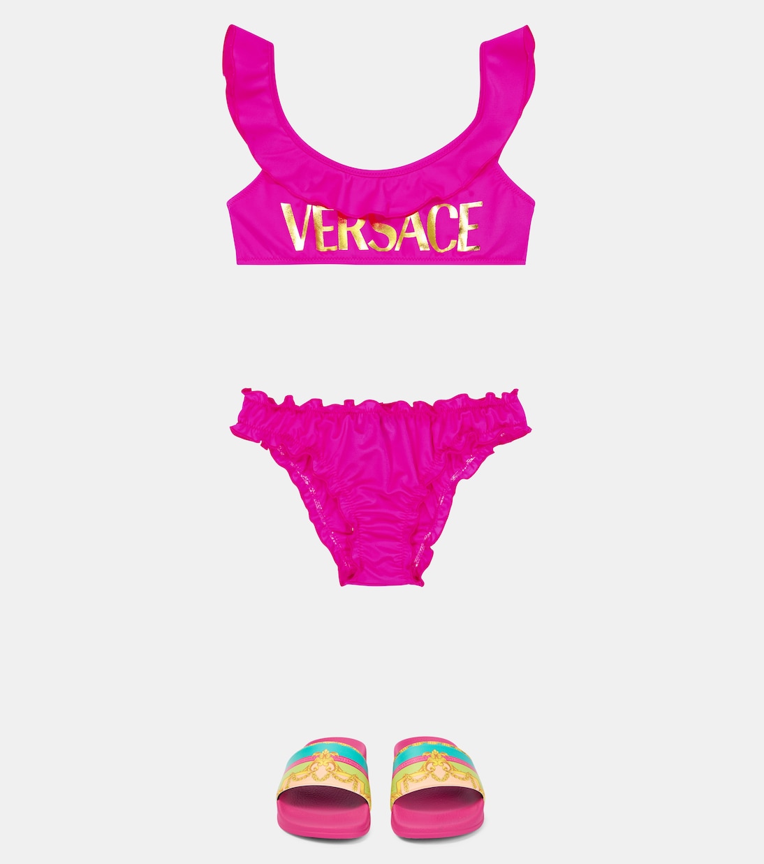 Bikini con volant e logo | Versace Kids