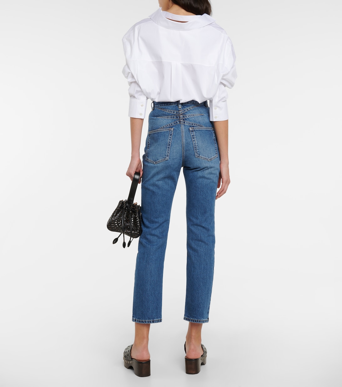 Jeans tapered de tiro alto | Alaïa