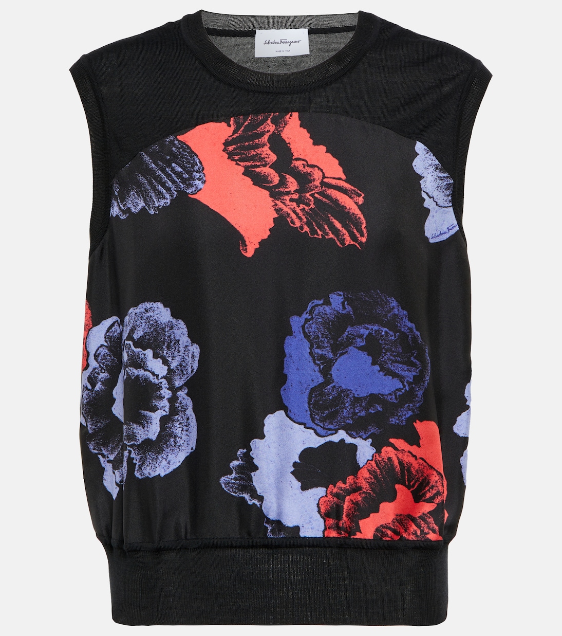 Top de lana y seda floral | Ferragamo