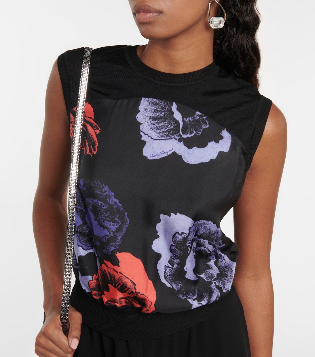 Top de lana y seda floral | Ferragamo