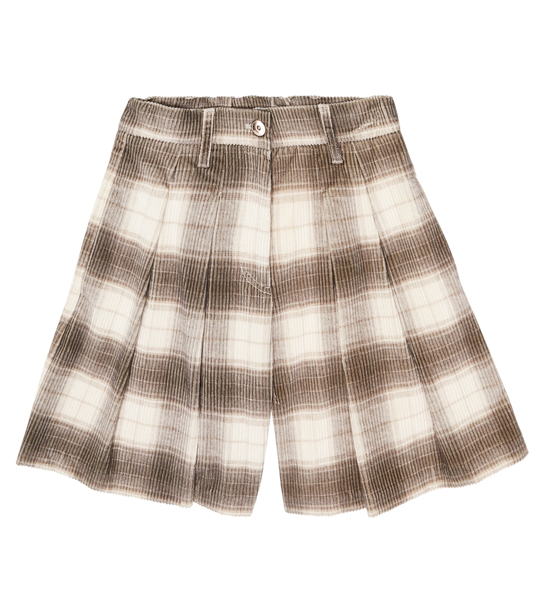 Shorts de pana a cuadros | Brunello Cucinelli Kids