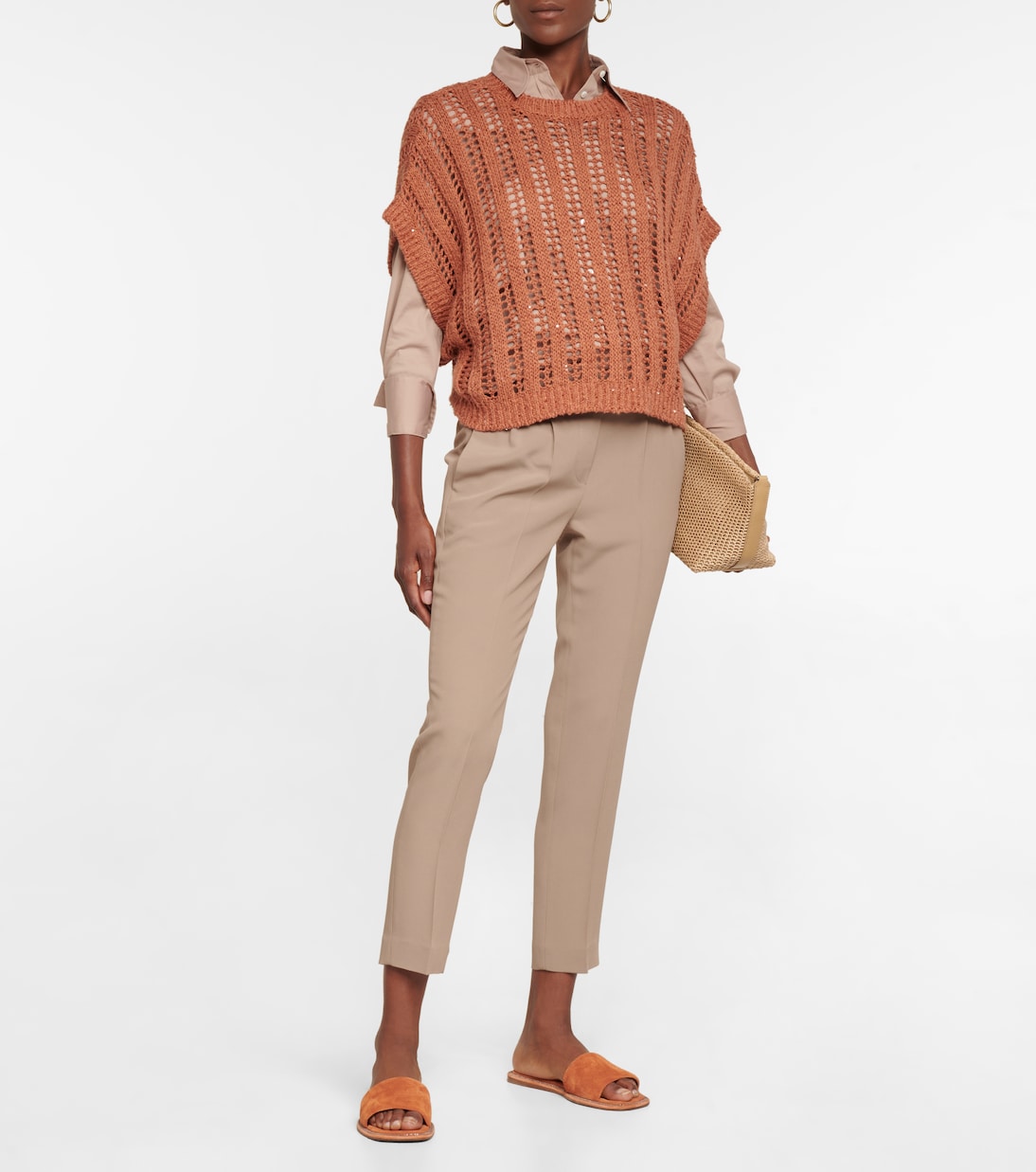 Crêpe slim pants | Brunello Cucinelli