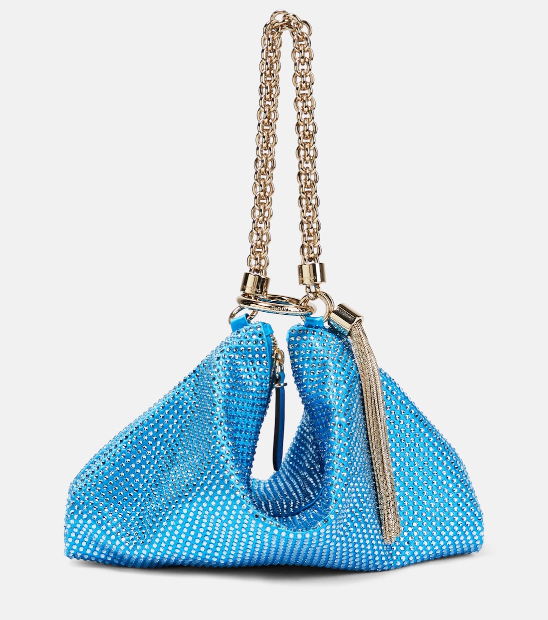 Callie crystal embellished pouch in blue Jimmy Choo Mytheresa