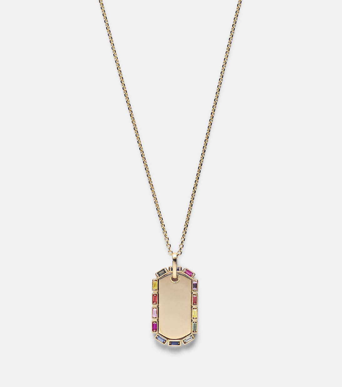 Collana in oro giallo 18kt con zaffiri, design moderno per giovani trendsetter