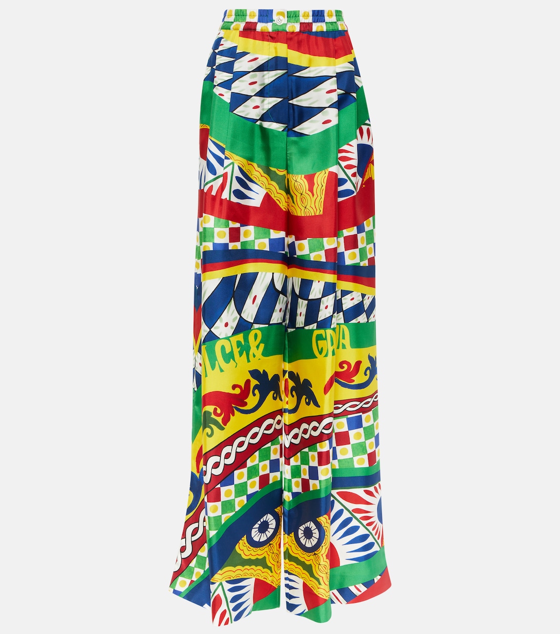 Pantalon ample Carretto à taille haute en soie  | Dolce&Gabbana