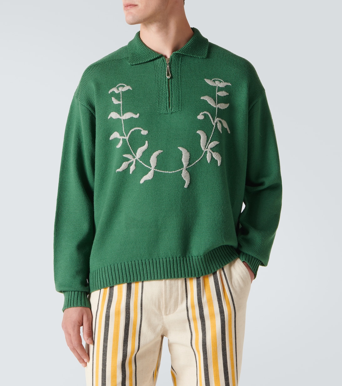 Bestickter Polopullover aus Wolle | Bode