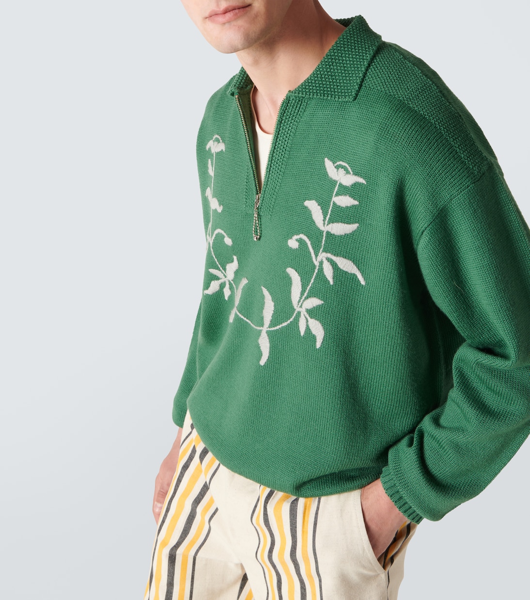 Bestickter Polopullover aus Wolle | Bode
