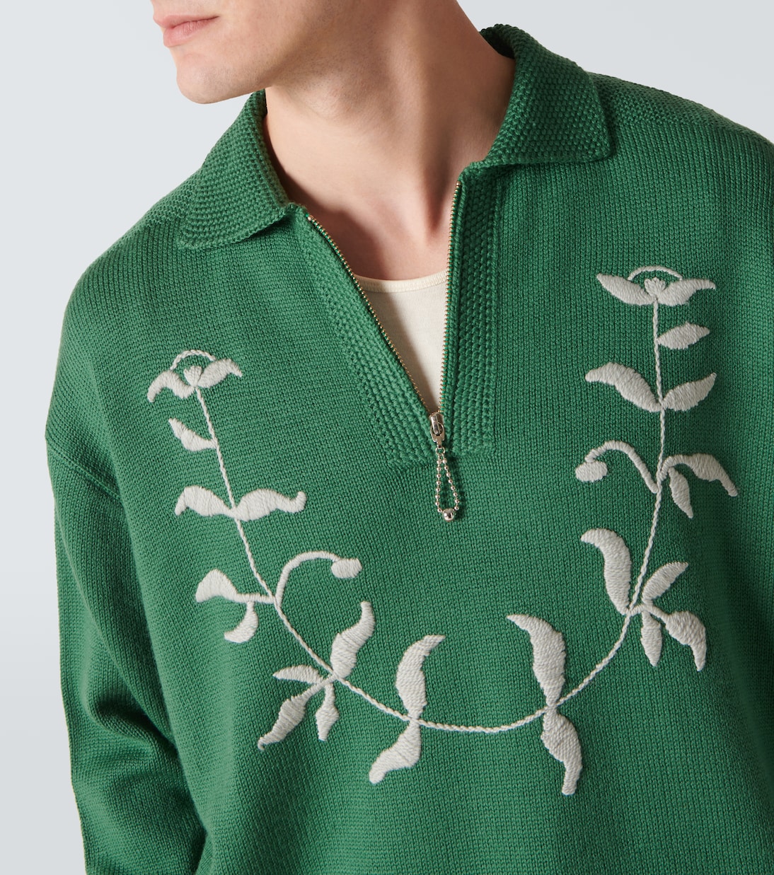 Bestickter Polopullover aus Wolle | Bode