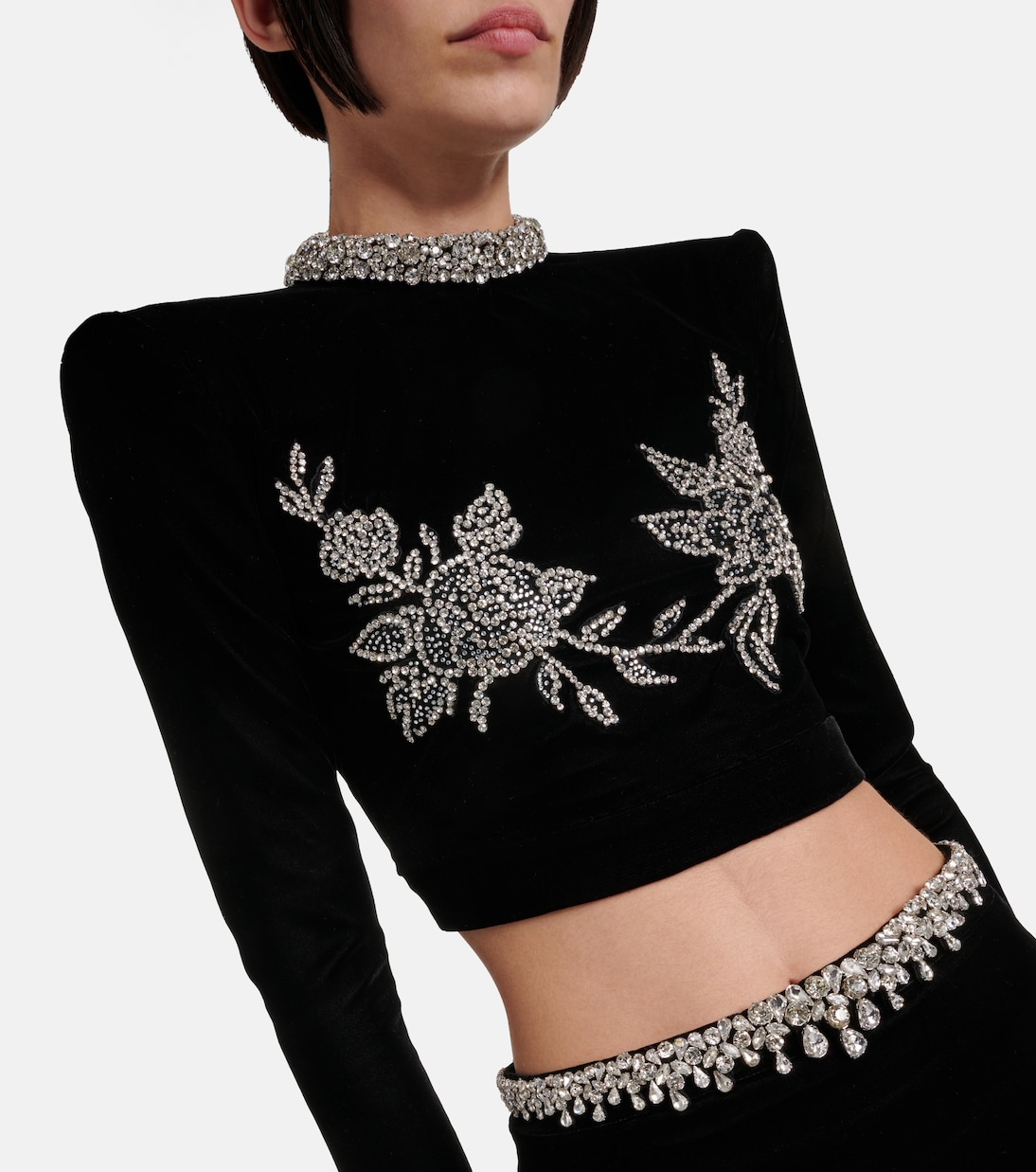 Embroidered crop top and maxi skirt | Miss Sohee