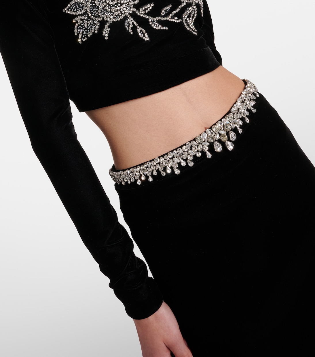 Embroidered crop top and maxi skirt | Miss Sohee