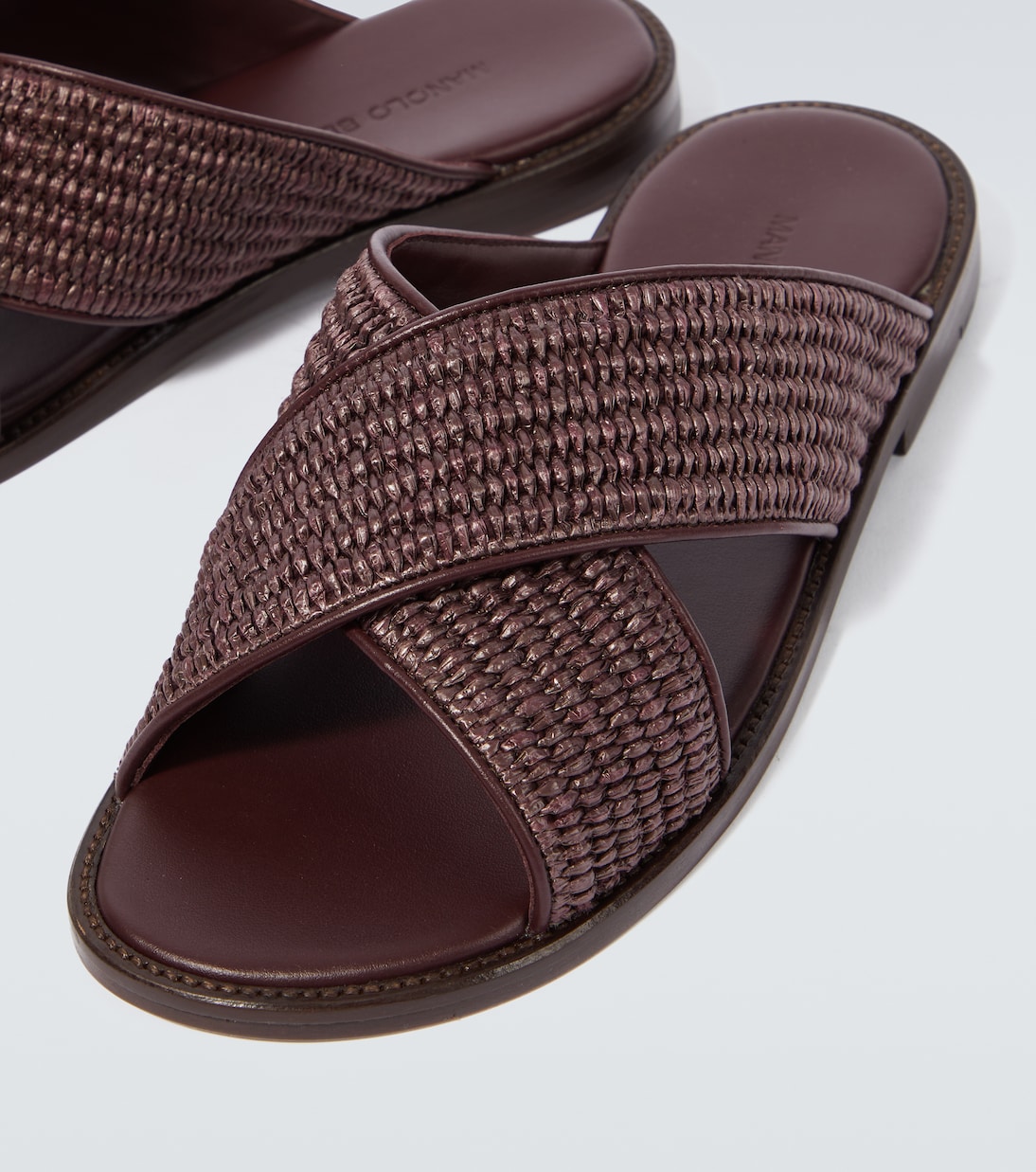 Sandalen Otawi aus Raffiabast mit Leder | Manolo Blahnik