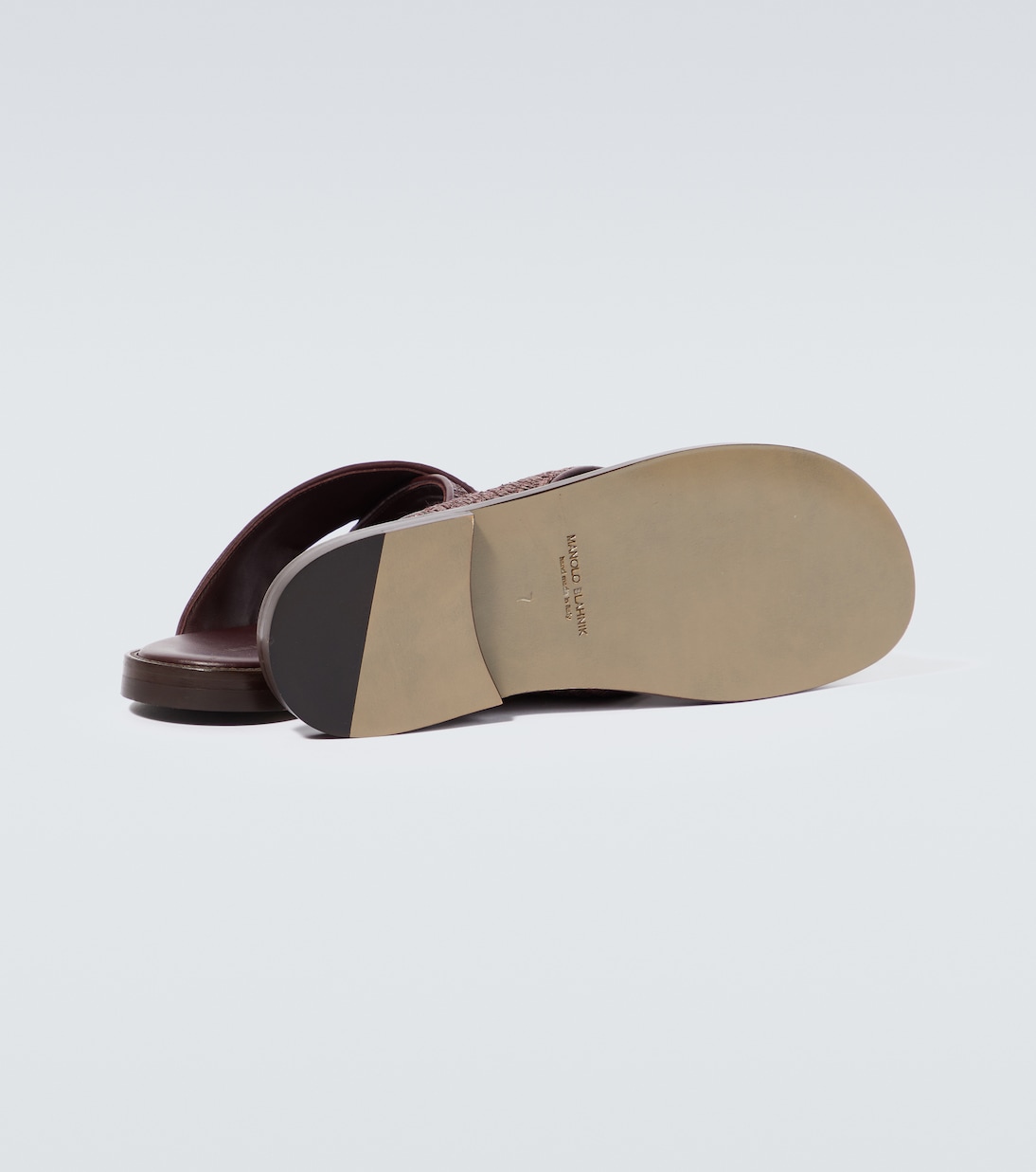Sandalen Otawi aus Raffiabast mit Leder | Manolo Blahnik