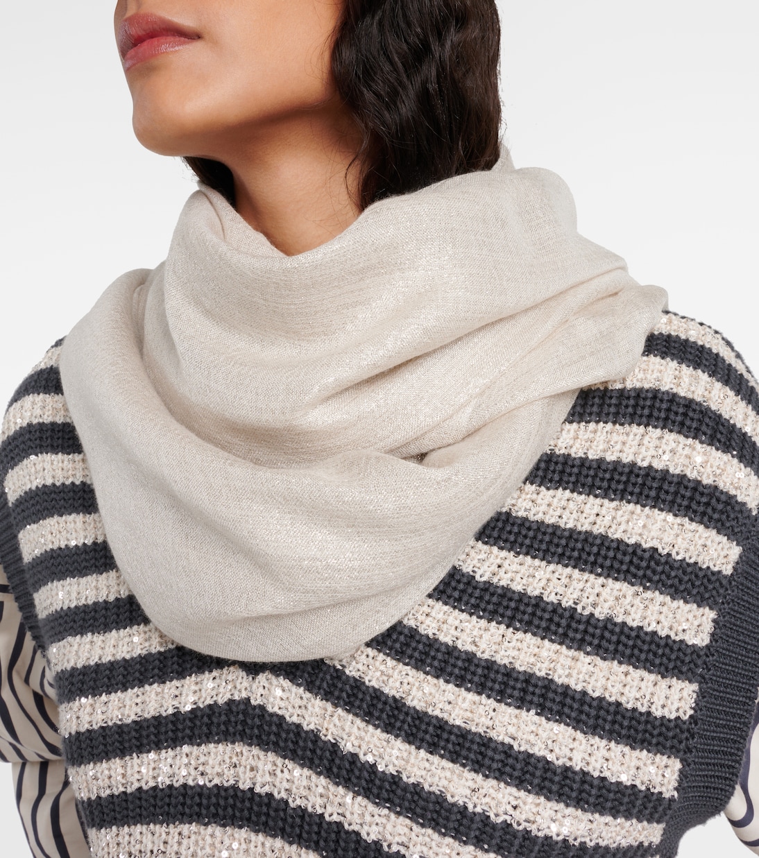 Sciarpa in misto cashmere e seta | Brunello Cucinelli