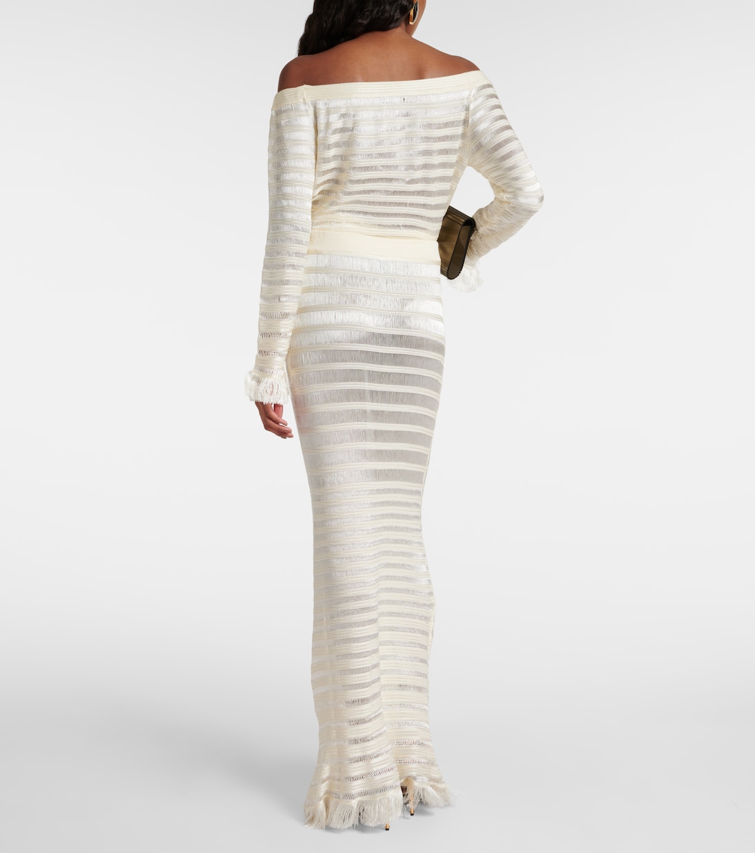 Gonna lunga in maglia con frange | Tom Ford