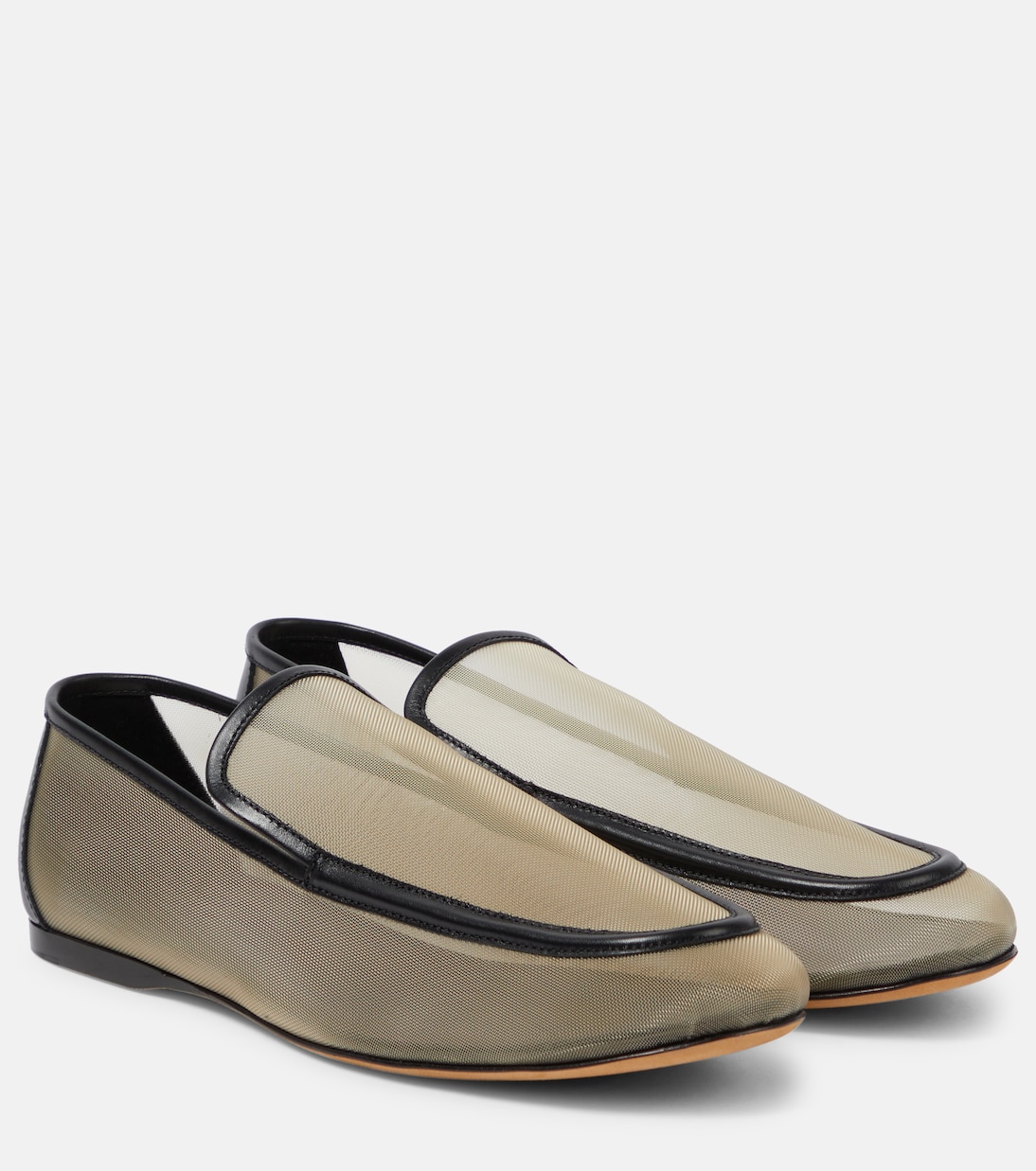 Alessia leather-trimmed mesh loafers | Khaite