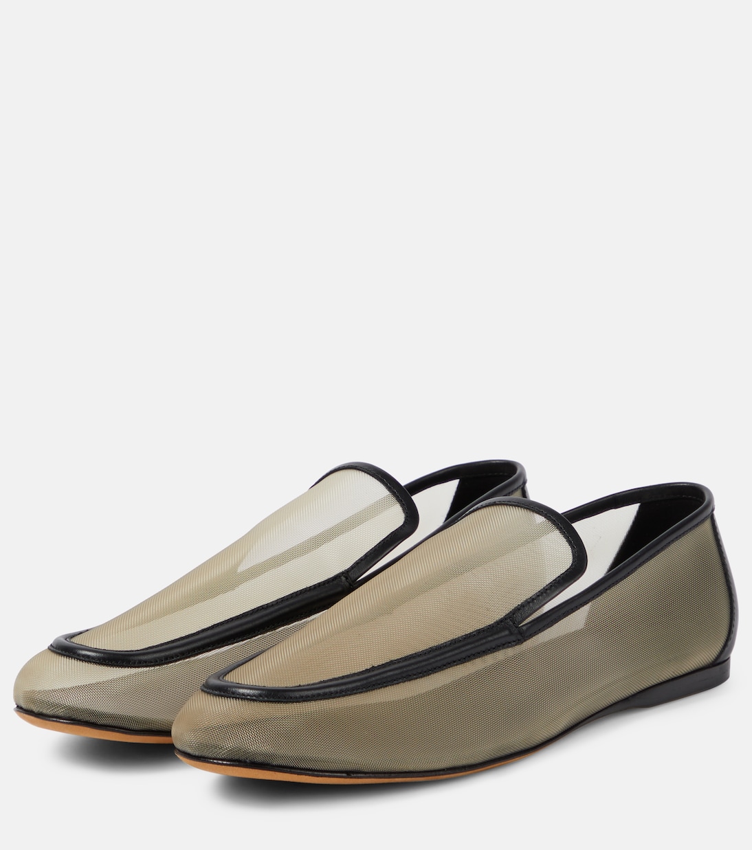 Alessia leather-trimmed mesh loafers | Khaite