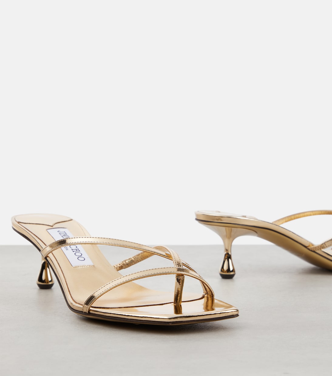 Mules Etana 50 en cuir métallisé | Jimmy Choo