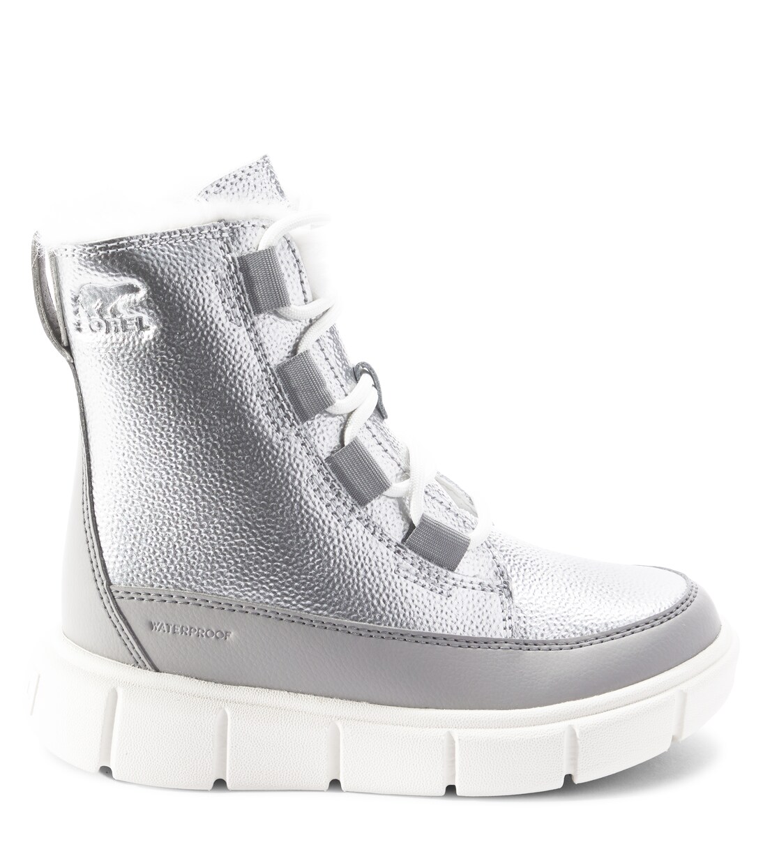 Stivaletti Sorel Explorer III Lace in pelle metallizzata | Sorel Kids
