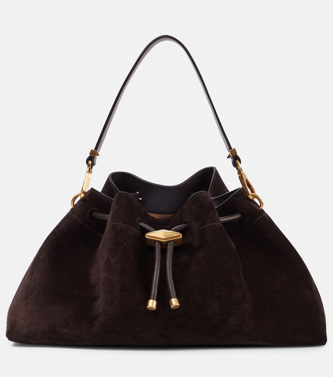 Bon Bon Small suede bucket bag | Jimmy Choo