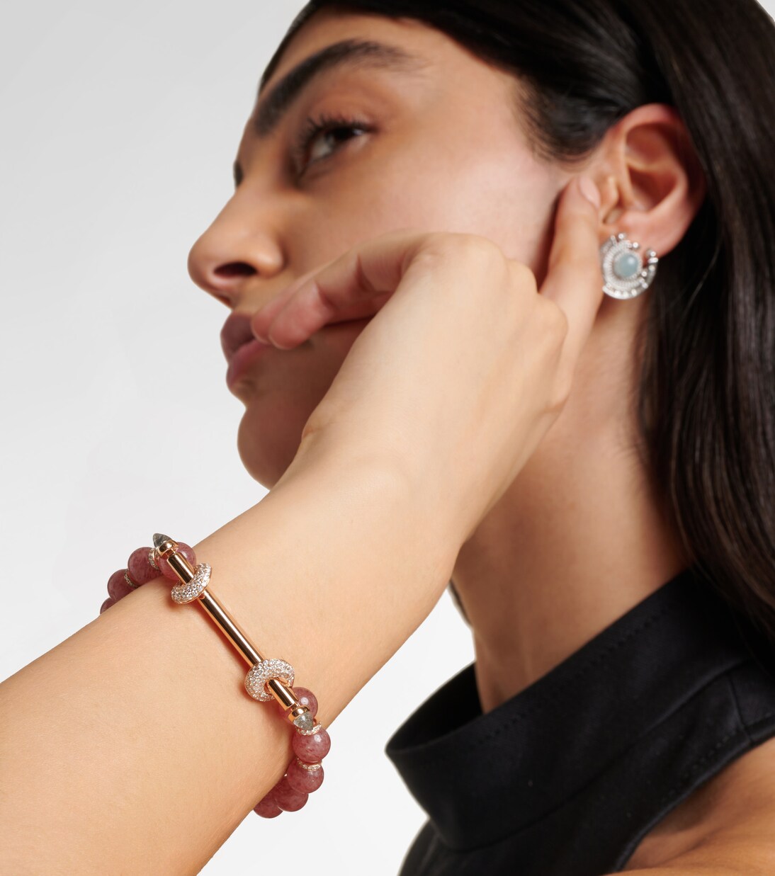 Bracciale in oro rosa 18kt ANANYA Chakra con gemme preziose, stile giovane e moderno