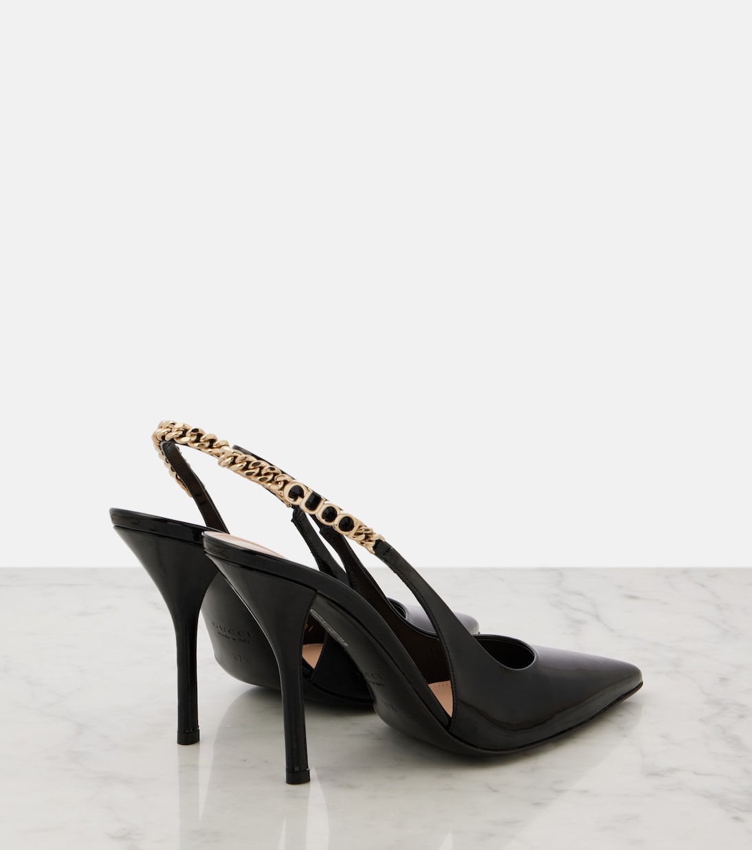 Gucci Signoria patent leather slingback pumps | Gucci