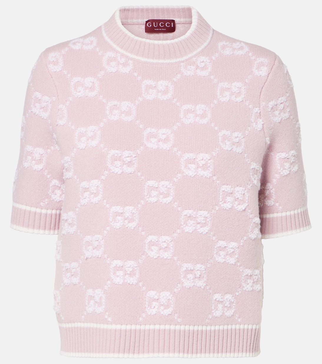 Top de bouclé de lana con GG en jacquard | Gucci
