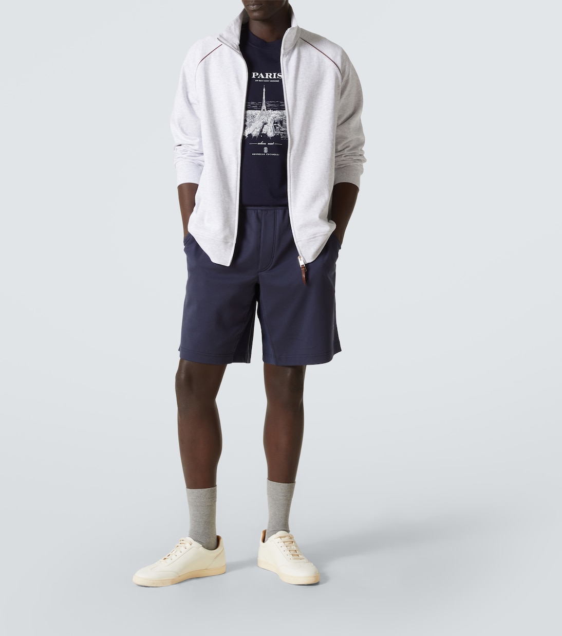 Camiseta en jersey de algodón estampado | Brunello Cucinelli