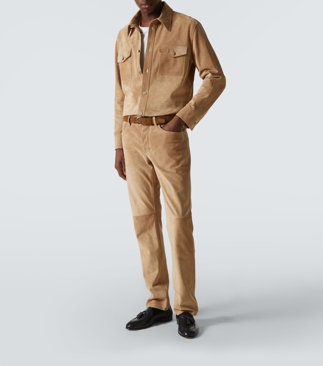 Pantaloni regular Anthony in suede | Gabriela Hearst
