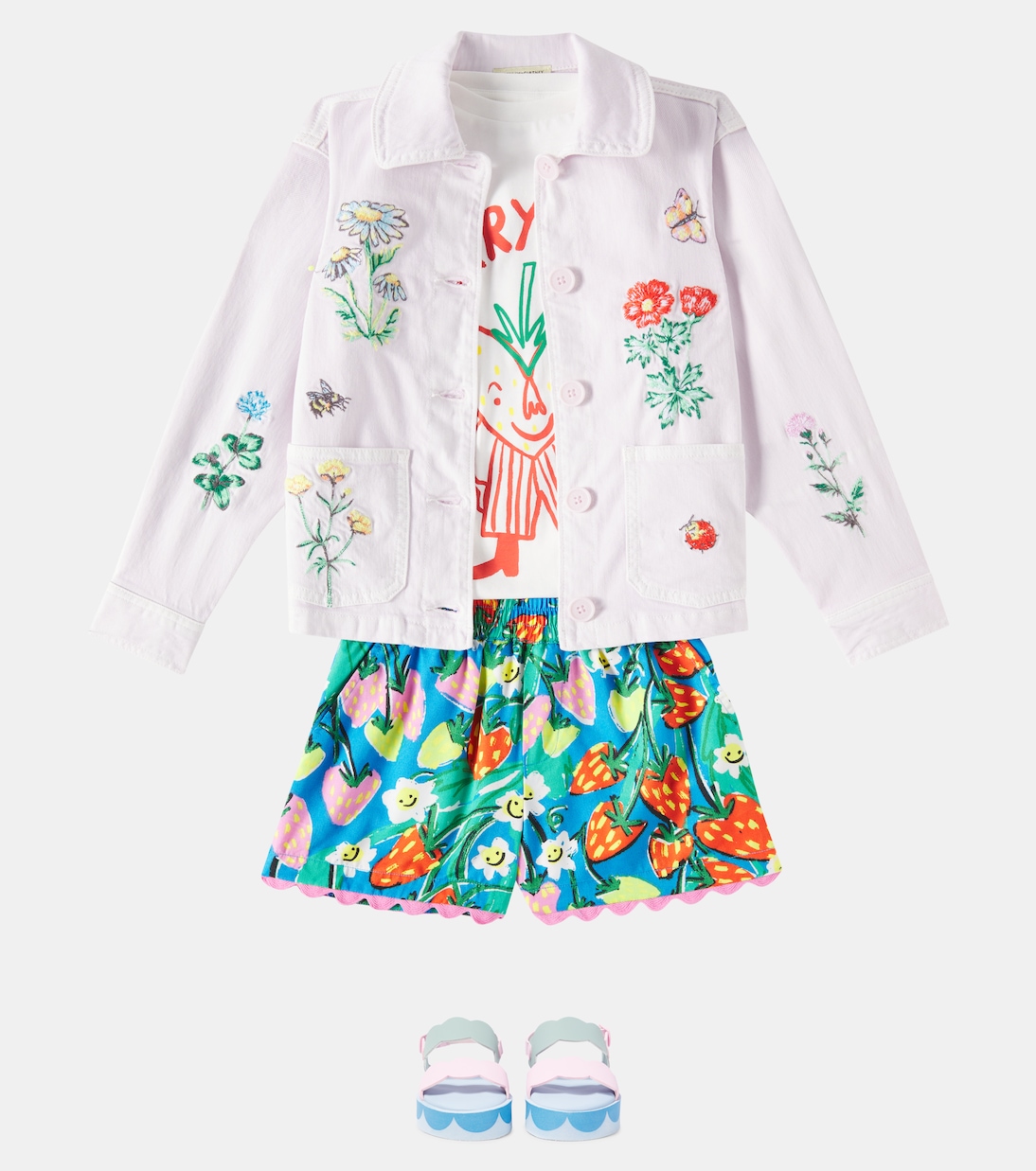T-shirt in jersey di cotone con stampa | Stella McCartney Kids