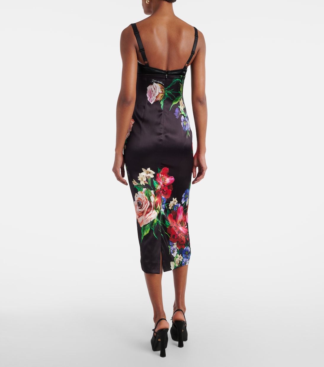 Floral satin midi dress | Dolce&Gabbana