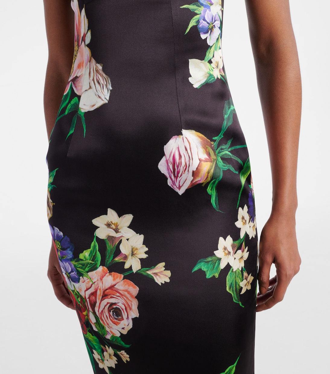 Floral satin midi dress | Dolce&Gabbana