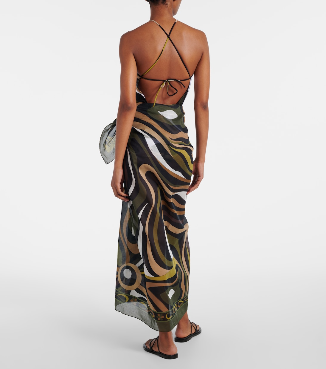 Pareo Marmo in cotone con logo | Pucci