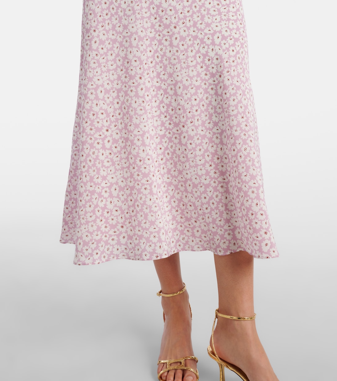 Robe midi en soie à fleurs | Alessandra Rich