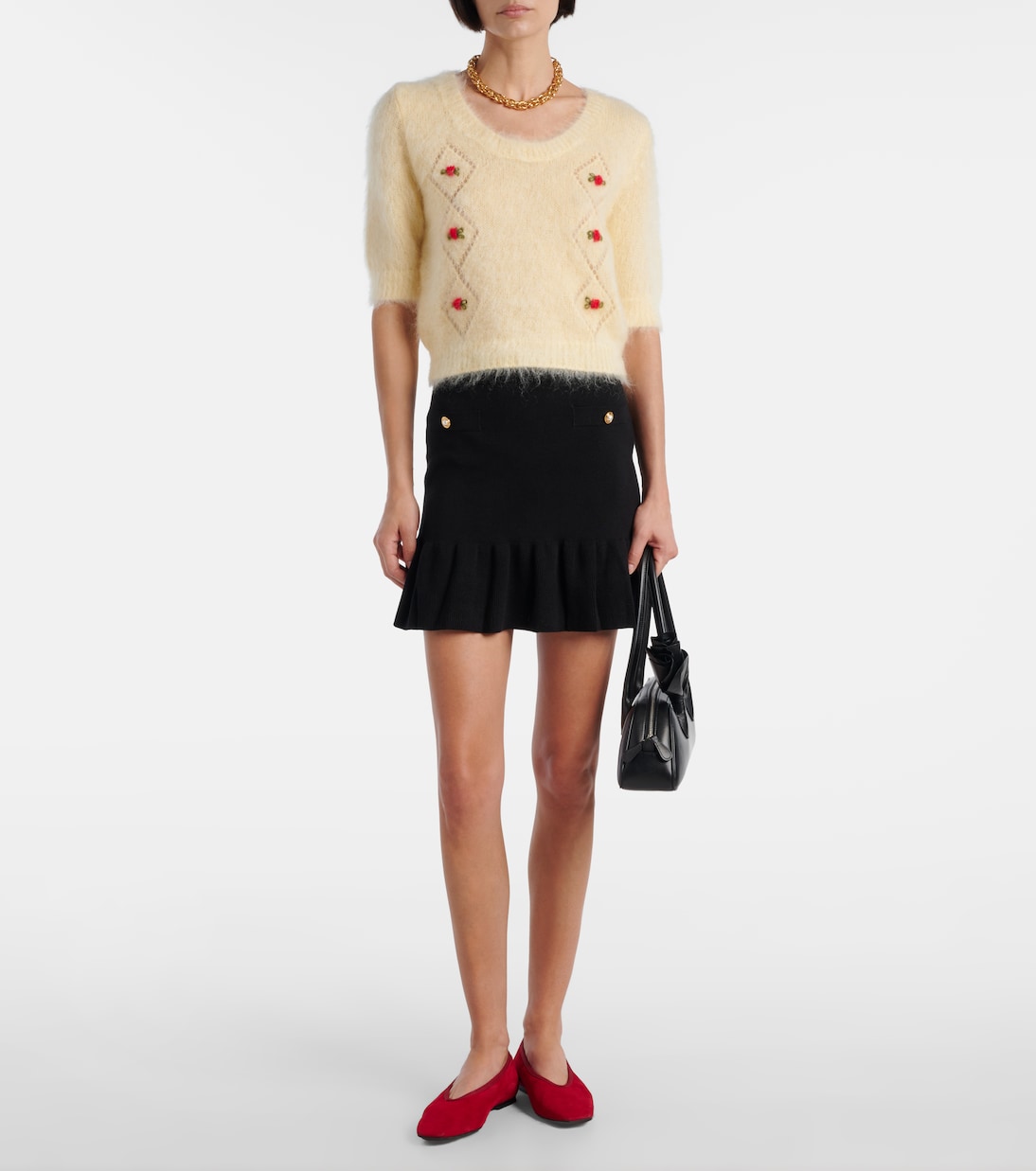 Embroidered mohair-blend sweater | Alessandra Rich