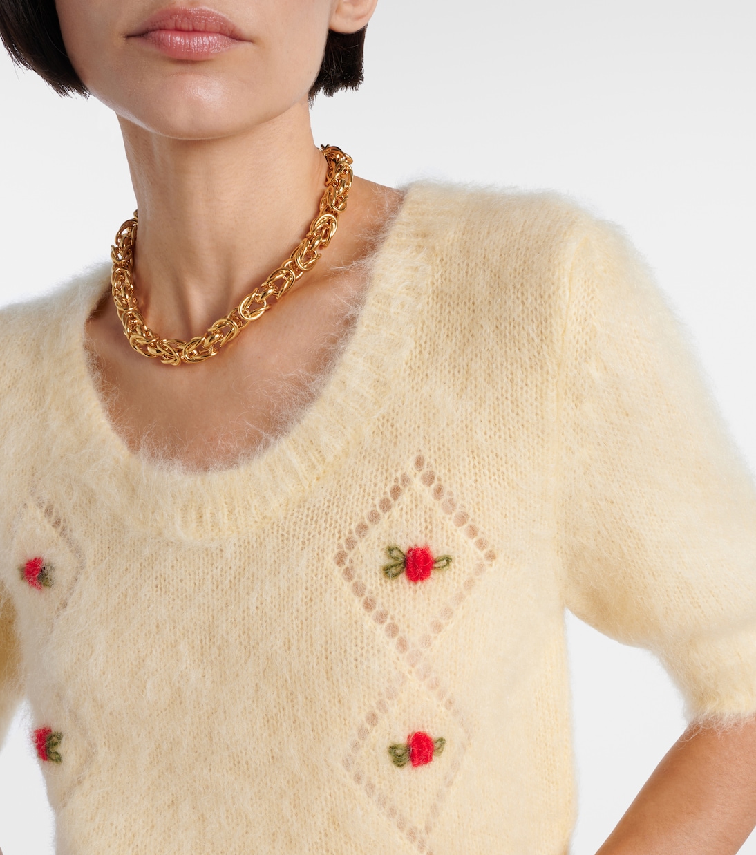Embroidered mohair-blend sweater | Alessandra Rich