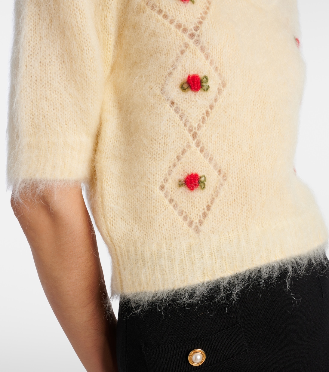 Embroidered mohair-blend sweater | Alessandra Rich