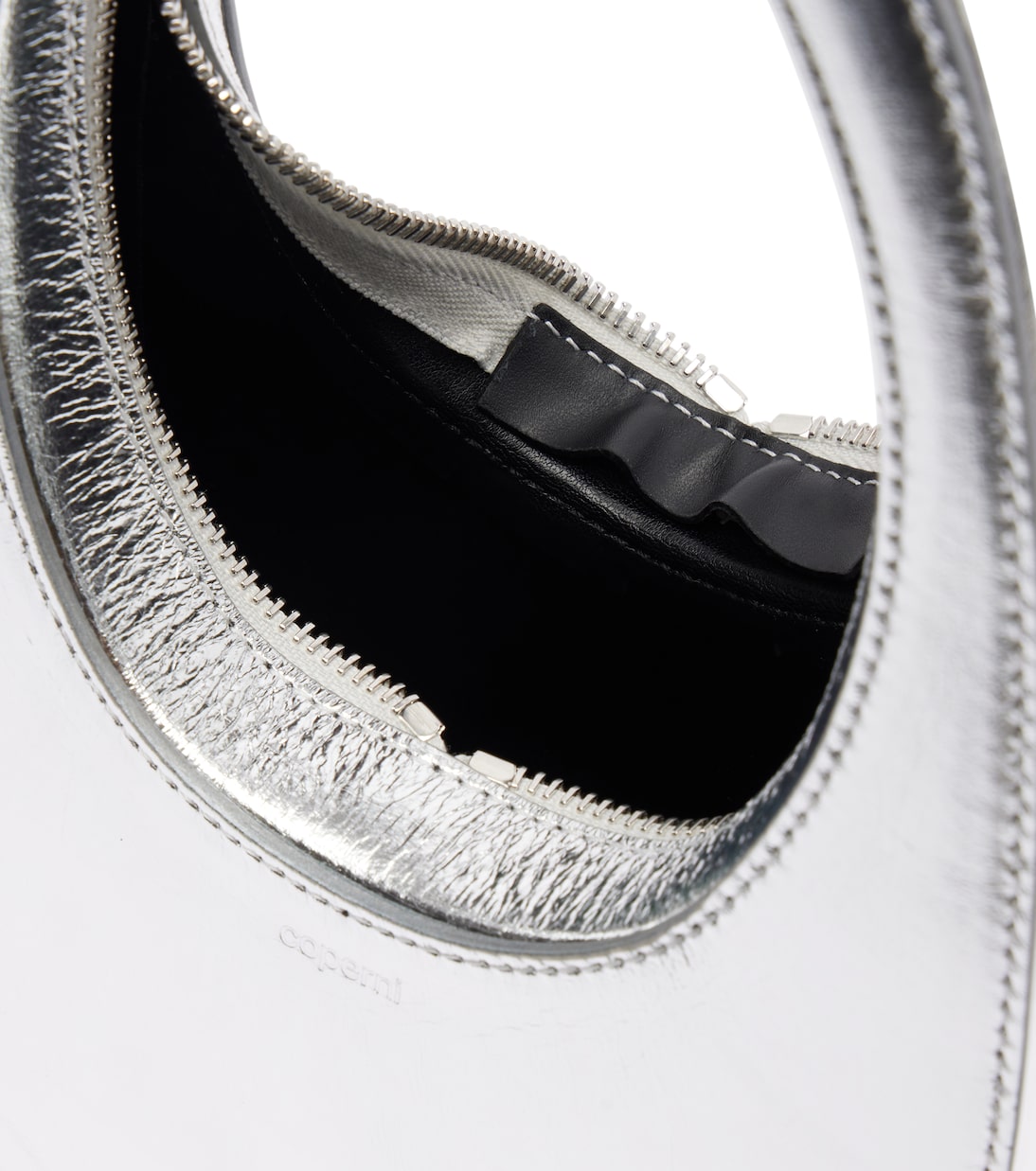Schultertasche Swipe Mini aus Metallic-Leder | Coperni