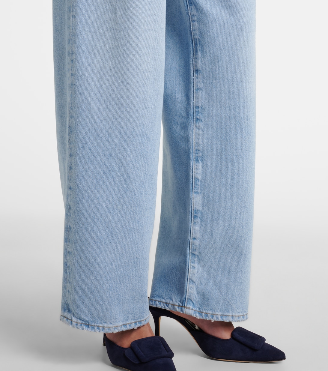 Franka pleated mid-rise wide-leg jeans | Agolde