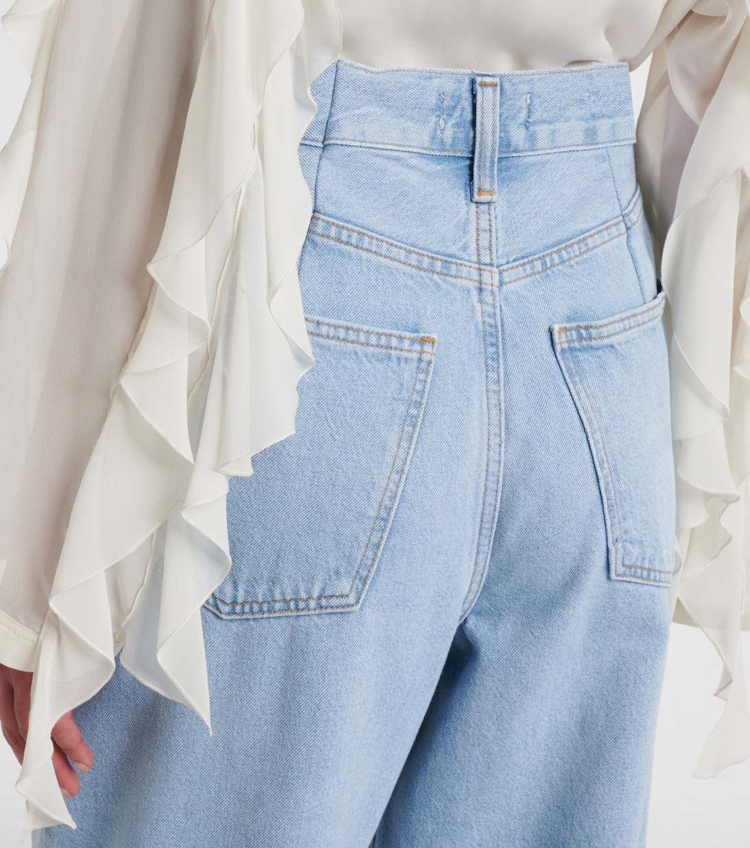 Franka pleated mid-rise wide-leg jeans | Agolde