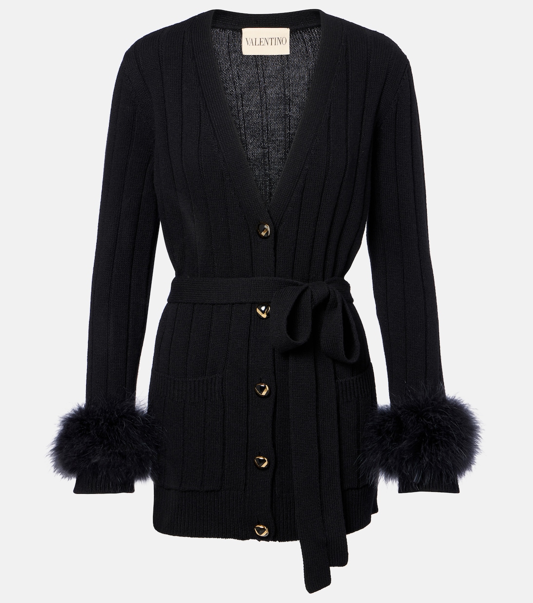 Cardigan aus Schurwolle mit Federn | Valentino