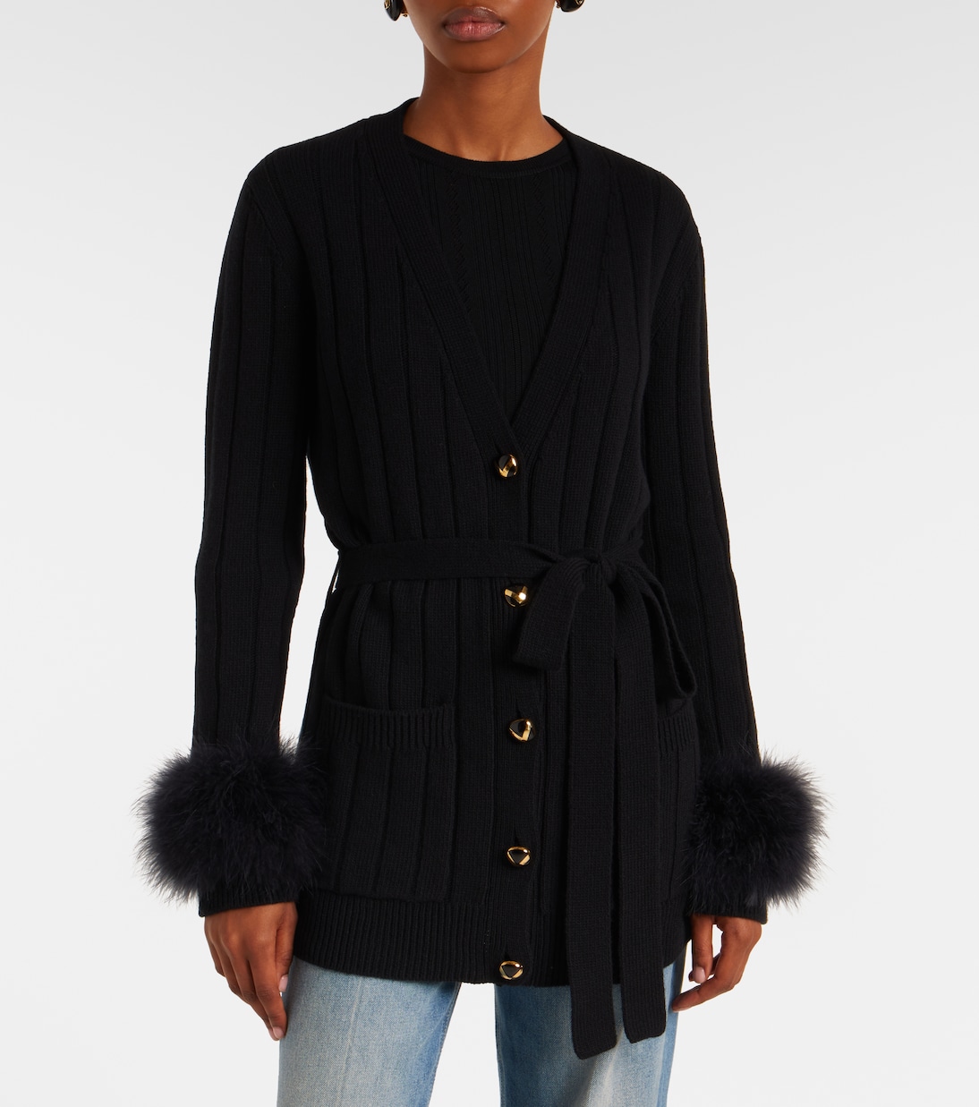 Cardigan aus Schurwolle mit Federn | Valentino