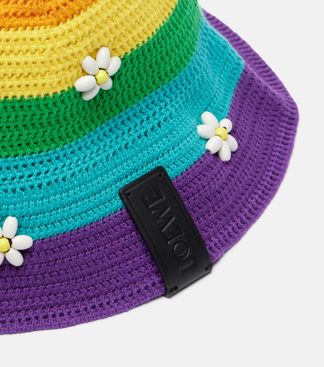 Cappello da pescatore Daisy in misto cotone con perline | Loewe