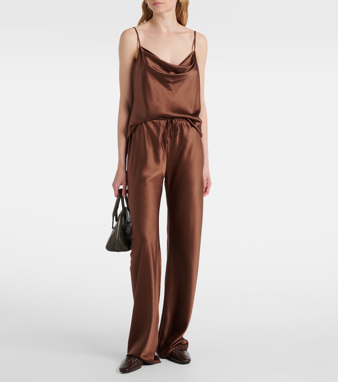 Billie silk-blend straight pants  | Veronica Beard