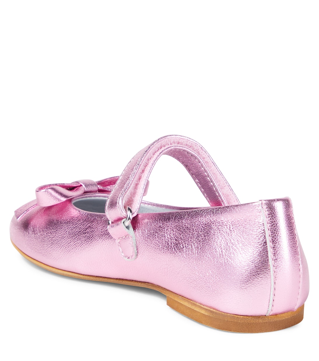 Metallic leather ballet flats | Monnalisa