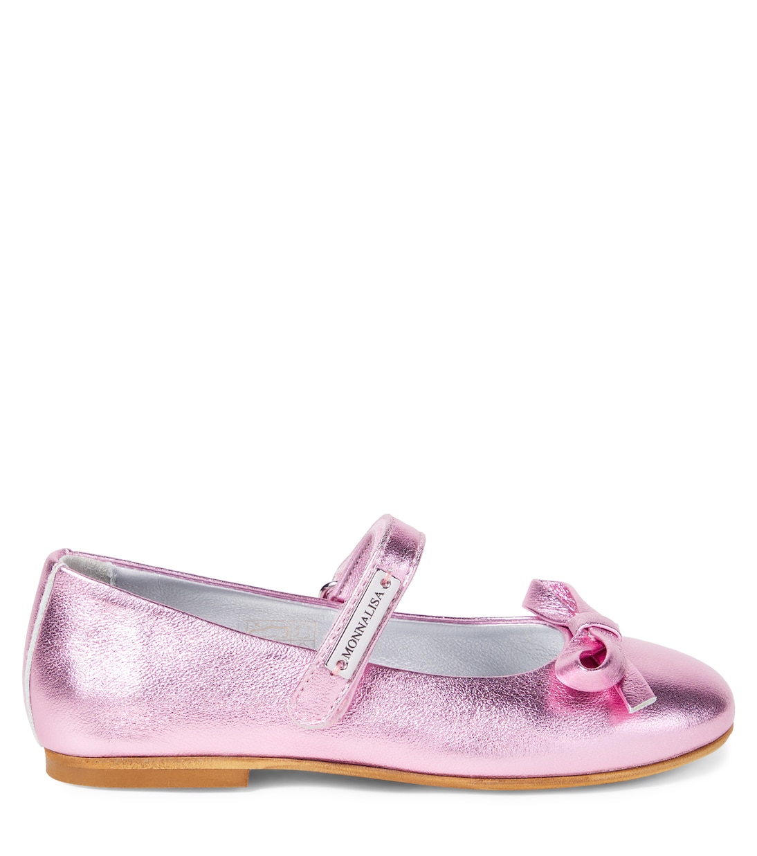Metallic leather ballet flats | Monnalisa