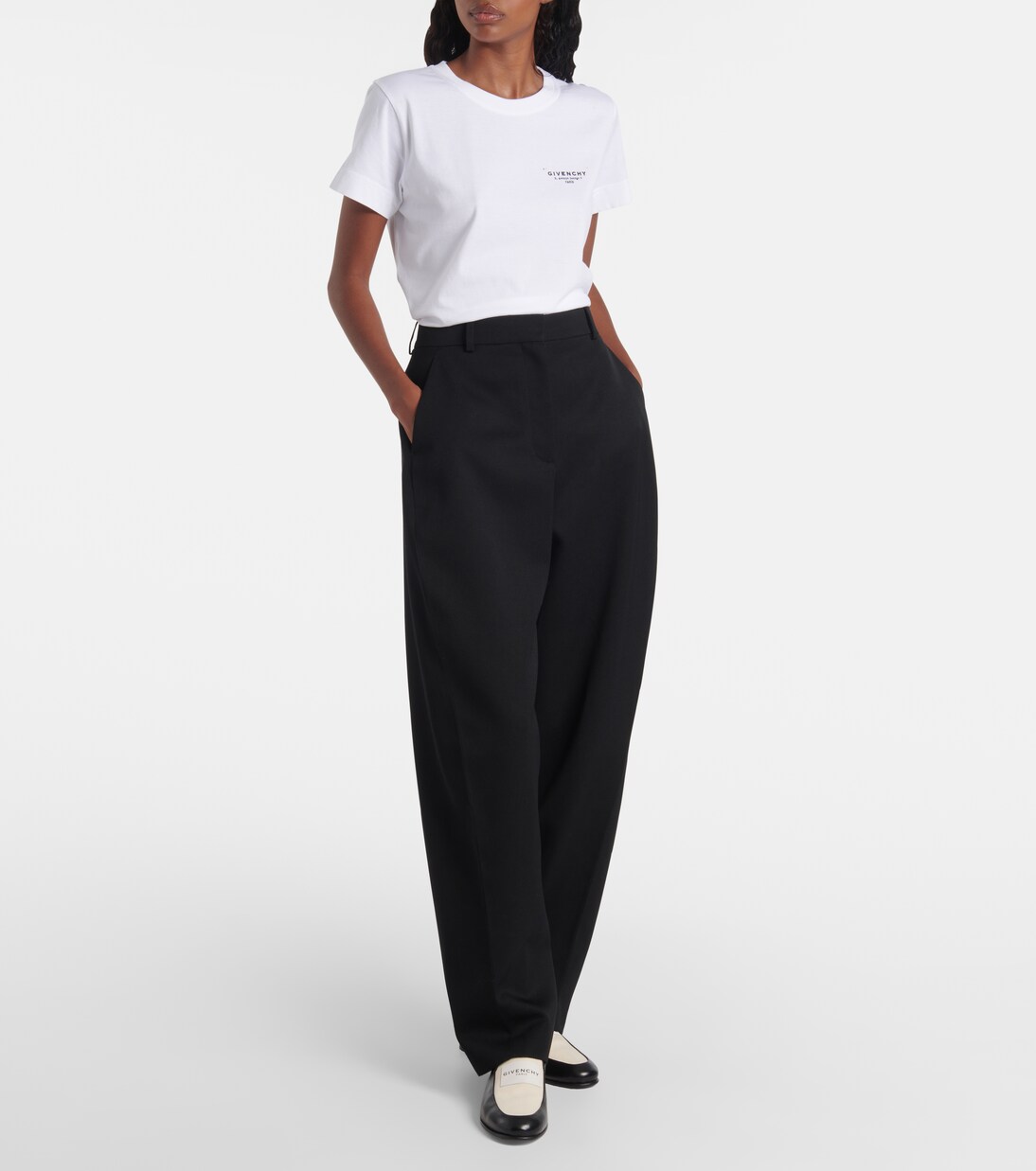 Cocoon wool grain de poudre wide-leg pants | Givenchy