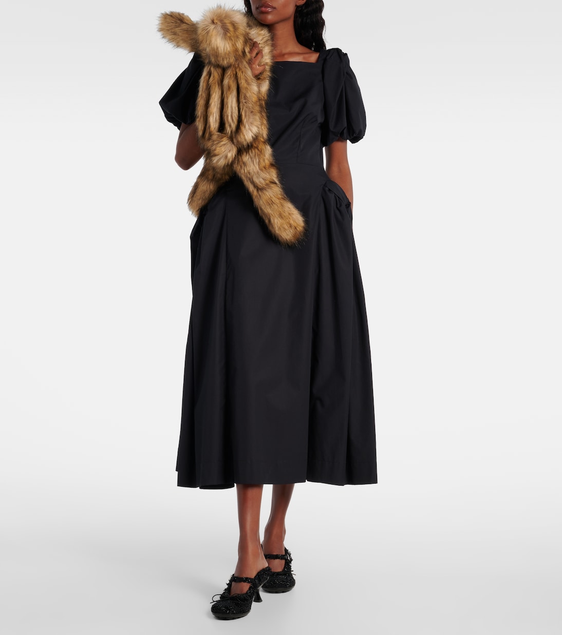 Clutch in pelliccia sintetica con cristalli | Simone Rocha