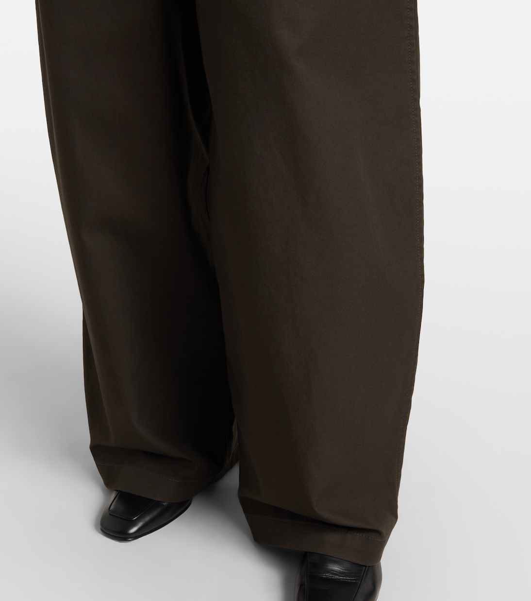 High-rise cotton twill wide-leg pants | Lemaire