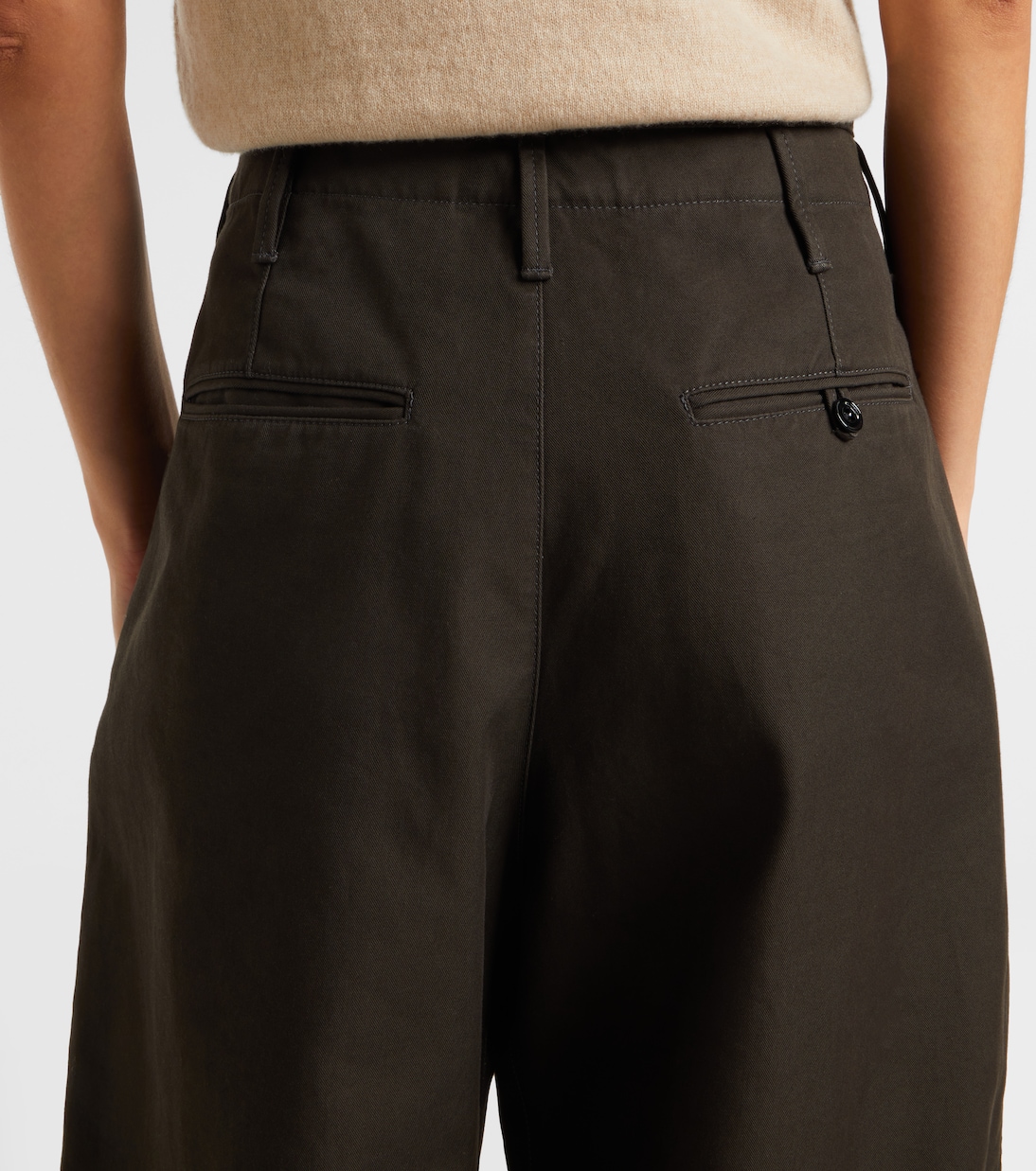 High-rise cotton twill wide-leg pants | Lemaire