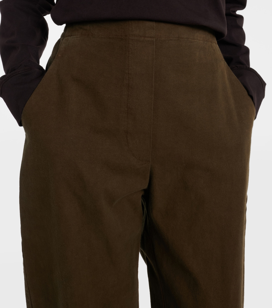 Chloe high-rise cotton canvas barrel-leg pants | Leset